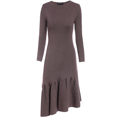 复古洋气知性鱼尾针织打底连衣裙