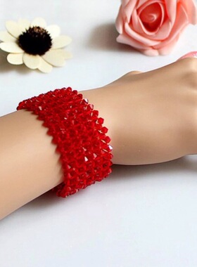 加宽遮纹身水晶弹力透气手环