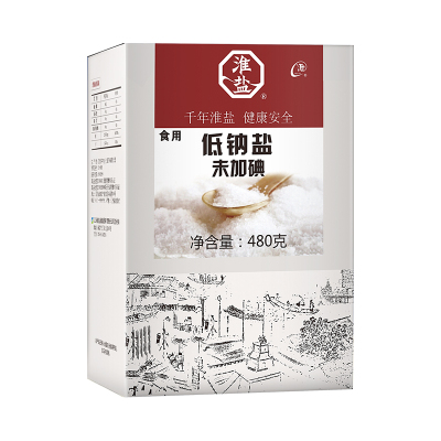 淮盐低钠未加碘盐480g×1盒食盐