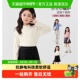 左西女童打底衫 女孩保暖上衣潮 2025新款 半高领长袖 T恤儿童秋冬装