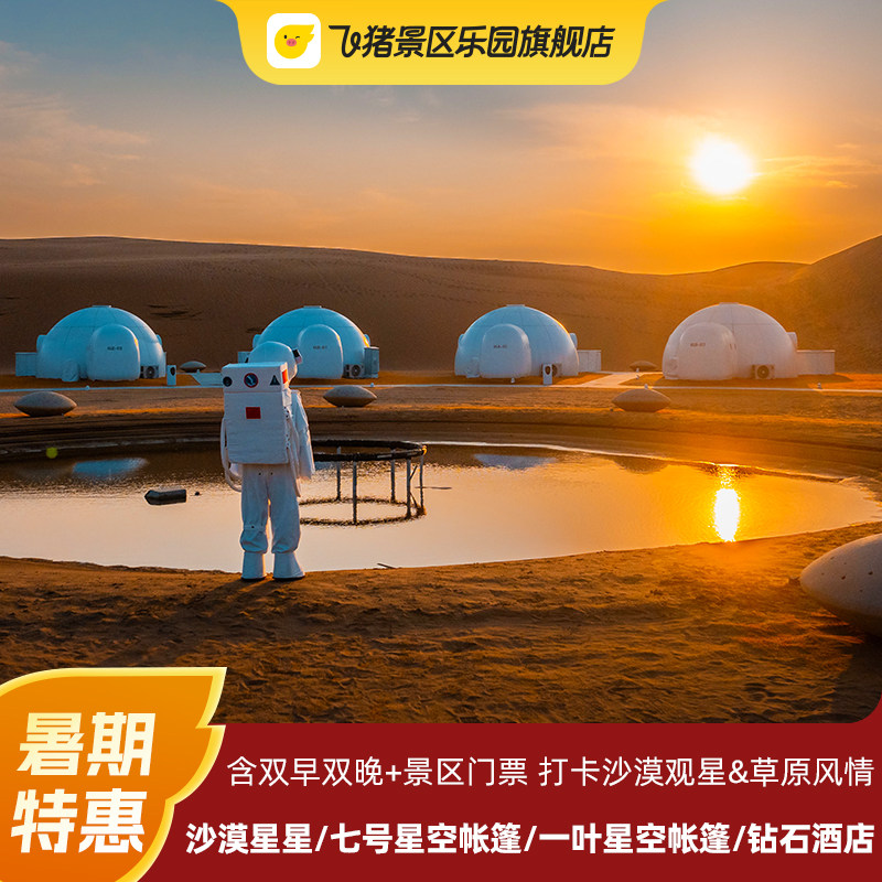 【618】沙坡头沙漠星星/火星舱星火穿越套餐含双人门票双早双晚