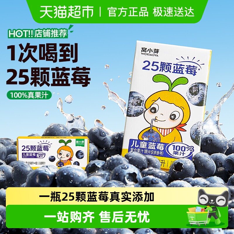 窝小芽蓝莓汁饮料儿童复合果汁无添加白砂糖浓缩蓝莓饮品