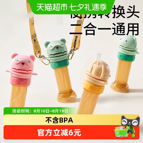 科巢一盖两用儿童吸管转换头