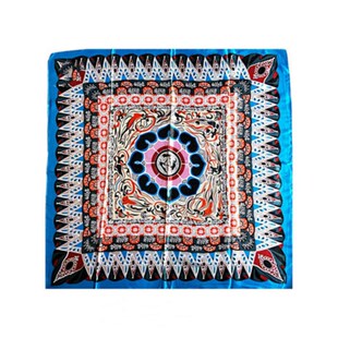 敦煌壁画丝巾莫高窟藻井80cm仿真丝大方巾防晒装饰多功能披肩围巾