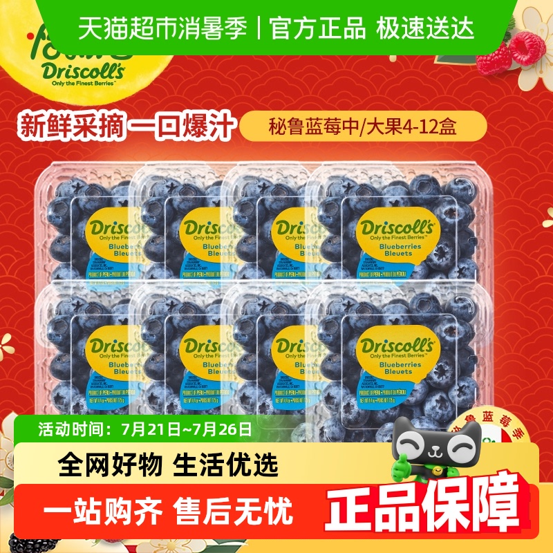 DRISCOLL'S/怡颗莓新鲜采摘秘鲁蓝莓中/大果当季进口新鲜水果顺丰