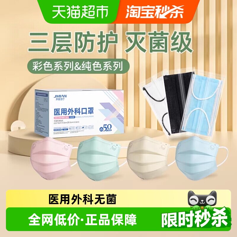 界面医用外科口罩轻薄透气高颜值图片