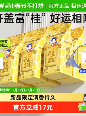 德佑桂花湿厕纸壁挂款厕纸湿纸巾80抽6包家庭实惠装湿厕巾