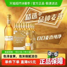 百威金尊啤酒10度500ml*12瓶高端瓶装拉格整箱批发浓郁麦香