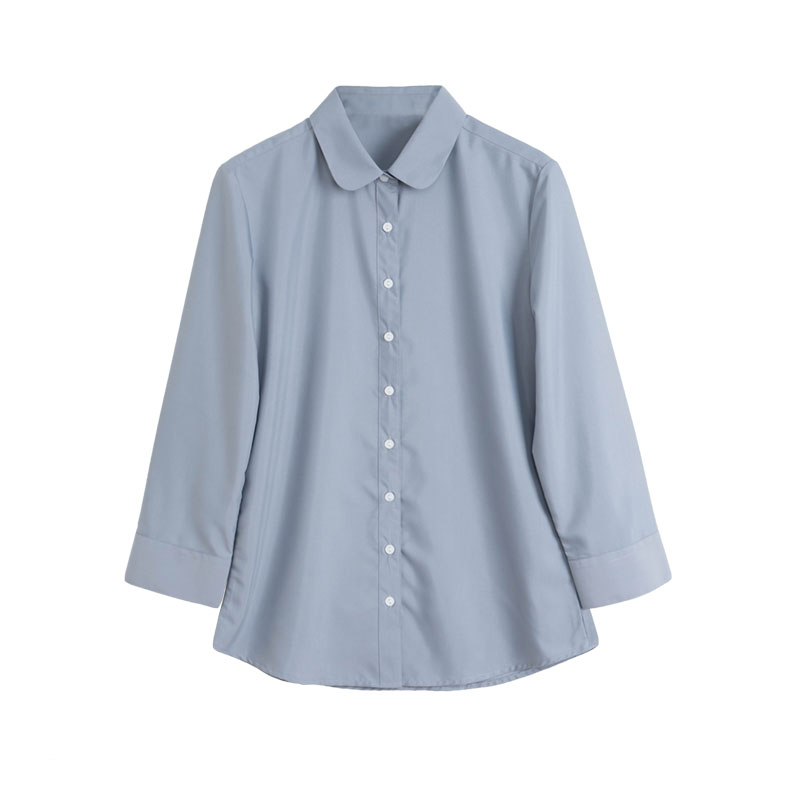 宿·色白衬衫女职业正装面试工作服高端公务员气质通勤七分袖衬衣