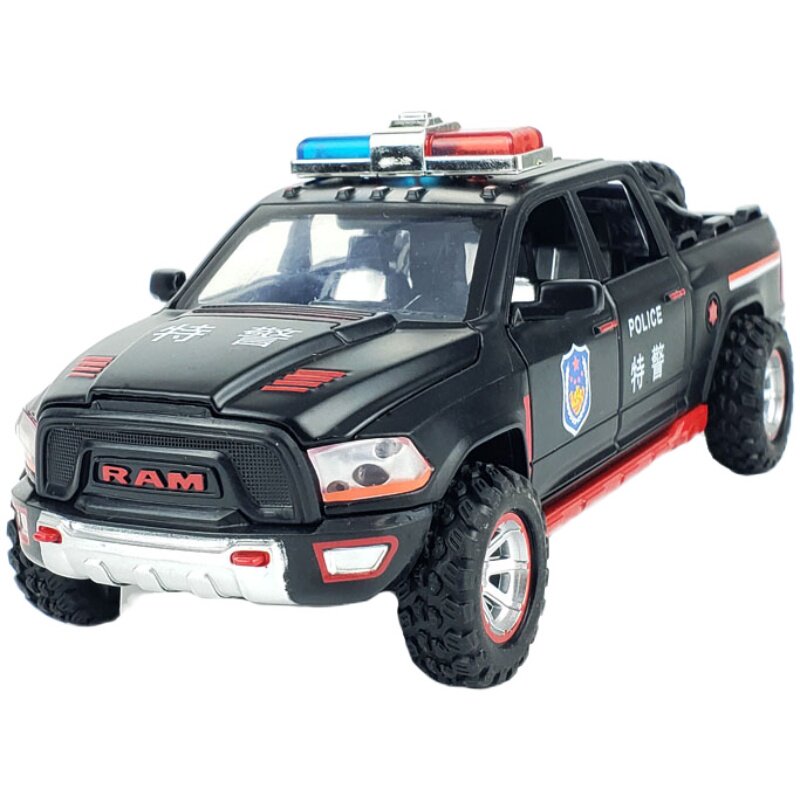 132道奇公羊皮卡警车合金车模