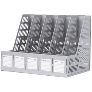 加厚多层文件架办公桌面文件框大容量学生桌上书立架文件收纳筐收纳盒档案资料置物架四联文件座办公用品大全