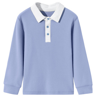 euv 儿童polo衫男童长袖打底衫女童内搭纯棉t恤校服神器白色衬衫