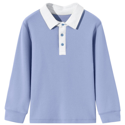 euv儿童白色长袖校服POLO打底衫