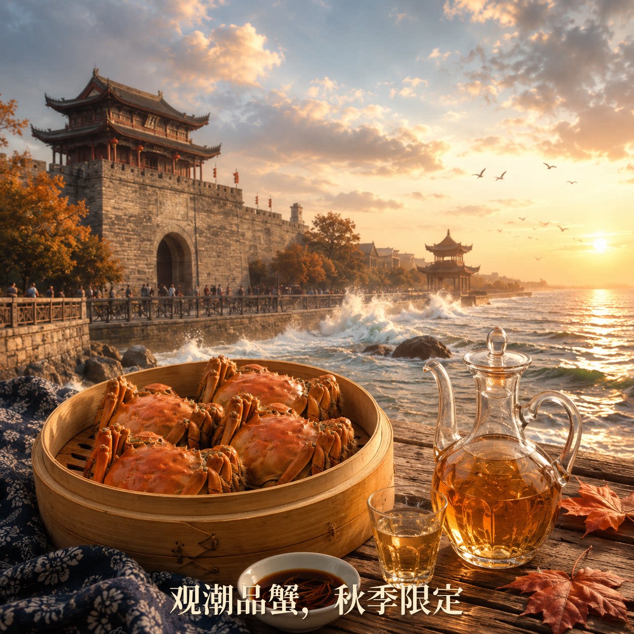 【秋季限定】杭州海宁苏州5天4晚私家团 体验观潮品蟹 宋韵点茶