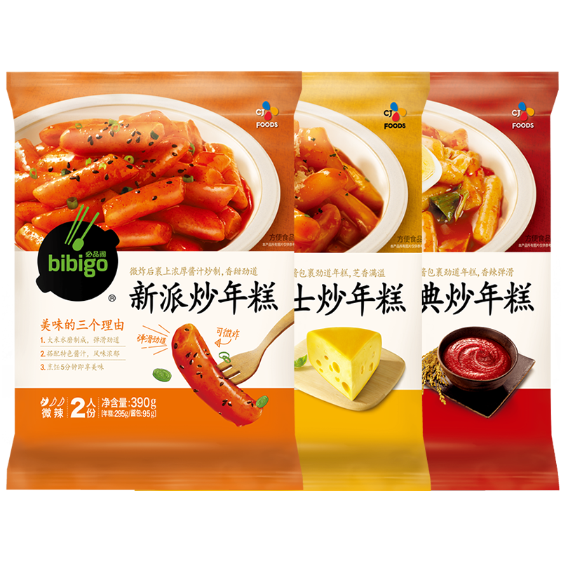 正宗必品阁韩式经典芝士炒年糕条390g新派韩国部队火锅食材速食片