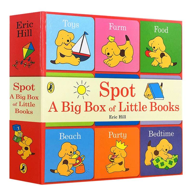 英文原版纸板书 小玻在哪里迷你手掌书9册 Spot A Big Box of Little Books 礼盒装 正版进口亲子互动儿童躲猫猫游戏 封底可玩拼图