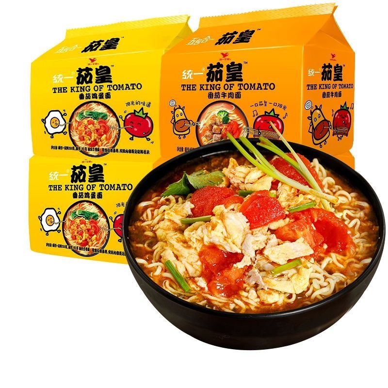 茄皇方便面西红柿鸡蛋面牛肉面方便速食泡面茄皇整箱批发