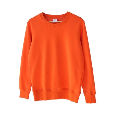 秋冬季节桔色银狐绒bf风圆领卫衣