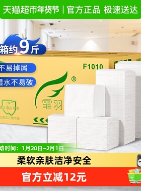 霏羽散装餐巾纸230*230正方形双层餐厅饭店面巾纸含箱约9斤F1010