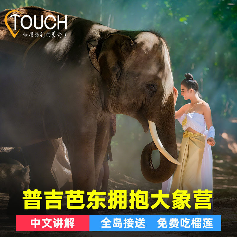 普吉岛芭东拥抱大象保护营一日游公益保护亲子游互动旅拍