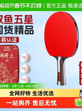 DOUBLE FISH/双鱼乒乓球拍双面反胶直横拍初学者专业训练球拍