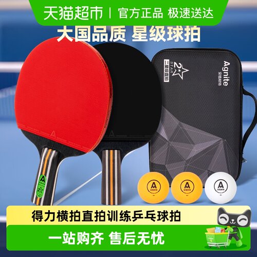 得力乒乓球拍双拍横排直拍