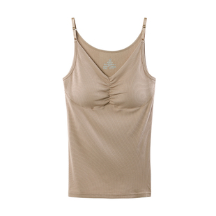 Mexican/稻草人女式保暖背心内衣打底背心女可外穿吊带bra一体