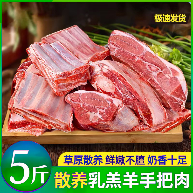 正宗原切手把羊排草原散养乳羔羊羊排新鲜羊肋排冷冻烧烤食材批发