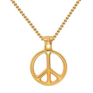 世界和平反战标志项链男女潮个性吊坠时尚钛钢饰品挂件配饰欧美