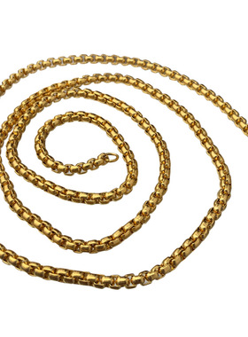 链子百搭项链钛钢蛇骨链男黑金银