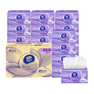 维达3层S码抽纸纸巾108抽×24包