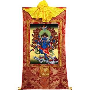 欧斯特 秽迹金刚画像唐卡挂画 西藏矿物颜料背景墙画壁画装饰画