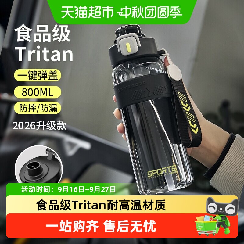 味之享Tritan运动水杯一键按压图片