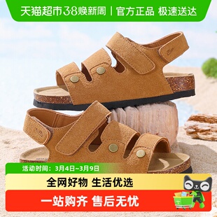 回力男童凉鞋2025夏季新款儿童沙滩鞋软底透气露趾凉拖女童勃肯鞋