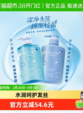 水之密语洗护发活力蓬感控油洗发露护发素400ml*2轻盈蓬松发丝