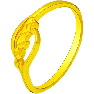 镀沙金戒指女花朵光面素圈戒指纯黄金色戒指情侣开口送女友礼