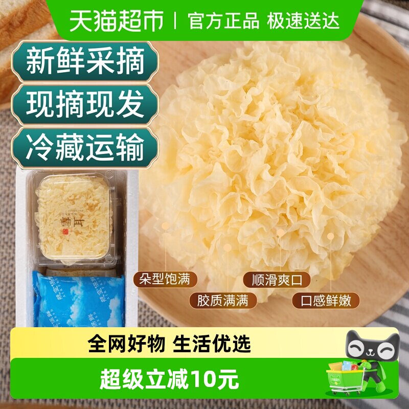 怡江黄金耳新鲜银耳130克*6盒高山活鲜白木耳糯耳雪耳