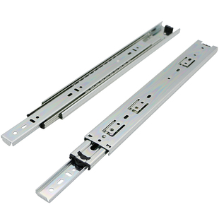 抽屉轨道滑轨45宽三节轨静音推拉滑动导轨加厚伸缩橱衣柜家具路轨