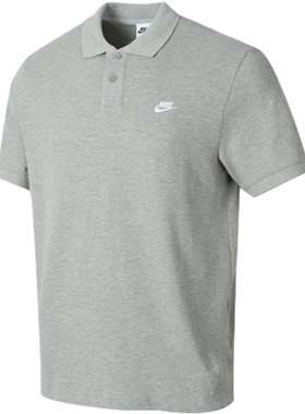 【自营】Nike耐克POLO衫男装新款灰色简约休闲上衣透气T恤FN3895