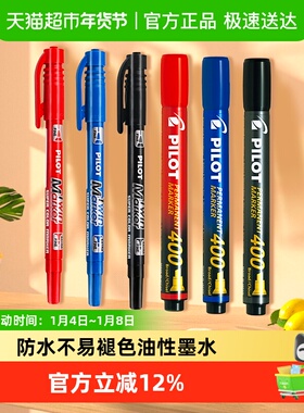 PILOT百乐油性记号笔SCA-TM防水不易褪色粗细双头马克笔勾线光盘