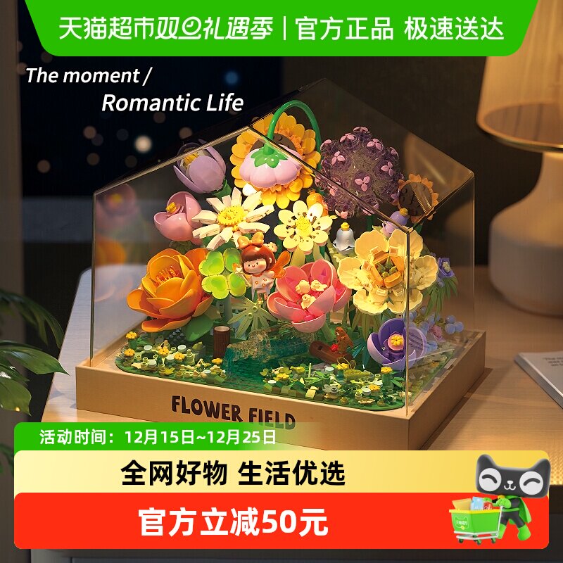 费米漫游记积木花永生花礼物