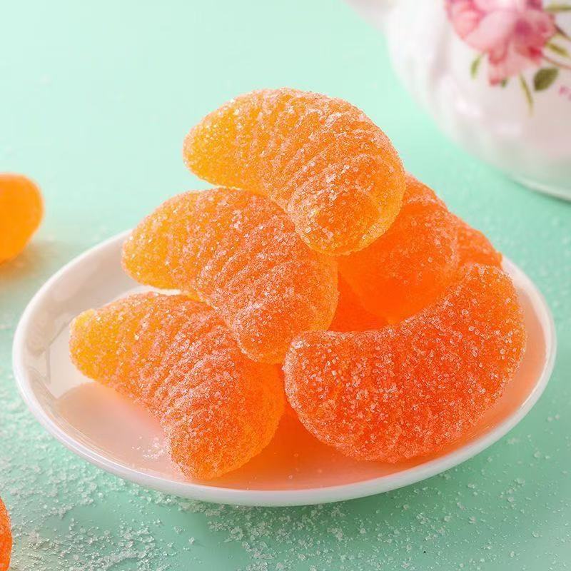 橘子瓣桔子软糖酸甜橡皮糖结婚喜糖果批发休闲零食软糖水果糖