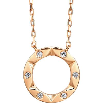 「恒」系列玫瑰金六芒星钻石项链