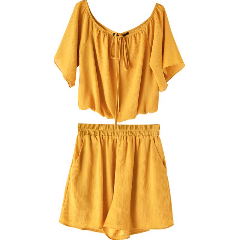 套装女夏新款小心机雪纺衫