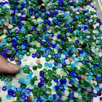 9204 8-10mm原色小算盘玻璃珠半斤 有一成不能用