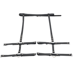 原宿PU皮连腰带腿环一体腿上绑带夜店舞蹈演出性感装饰品铆钉腿圈