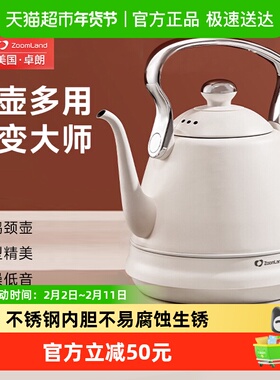 美国卓朗电热水壶家用手冲壶泡茶专用挂耳咖啡壶复古功夫茶烧水壶