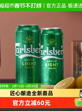 嘉士伯啤酒特醇500ml*12罐+醇滑500ml*3罐*2混合整箱共18罐组合装