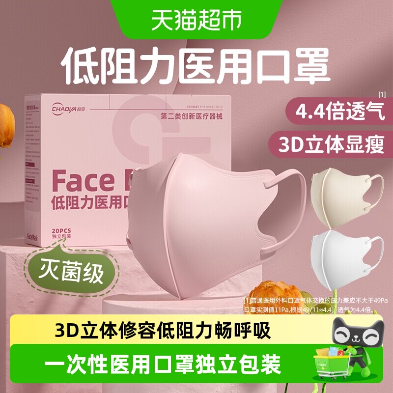 超亚一次性医用口罩3d立体低阻力图片