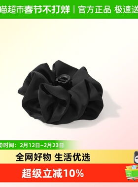 DODOGOGO法式高级感黑色花朵抓夹超仙后脑勺鲨鱼夹发卡显脸小头饰